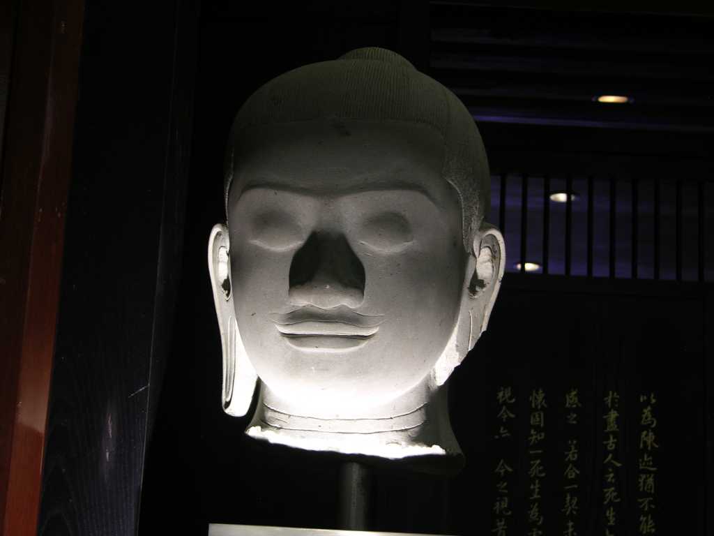 Muscat 05 Al Bustan 12 Buddha Head Outside China Mood Restaurant A sculpture of a serene Buddhas head welcomed us to the China Mood restaurant at the Al Bustan Palace hotel.